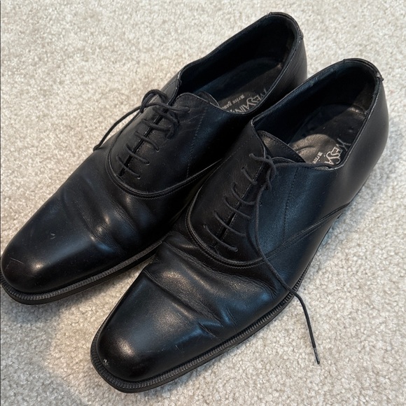 FIRM PRICE. Ysl rive gauche Black Leather Men's Dress Shoes - Picture 1 of 8